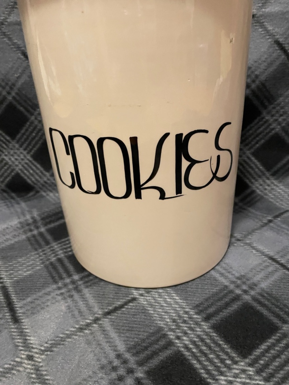 1970s Ceramic Cookie Canister with Orange Lid - Picture 2 of 9